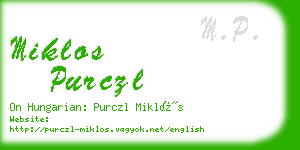 miklos purczl business card